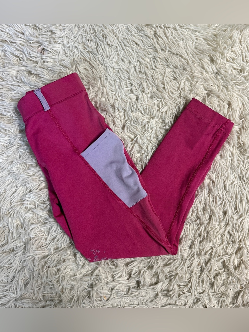 Child’s Size 10 Pink Belle & Bow Knee Patch Horseback Riding Tights Breeches